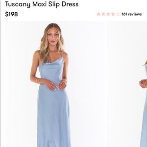 Show me your mumu Tuscany maxi slip dress in steel blue